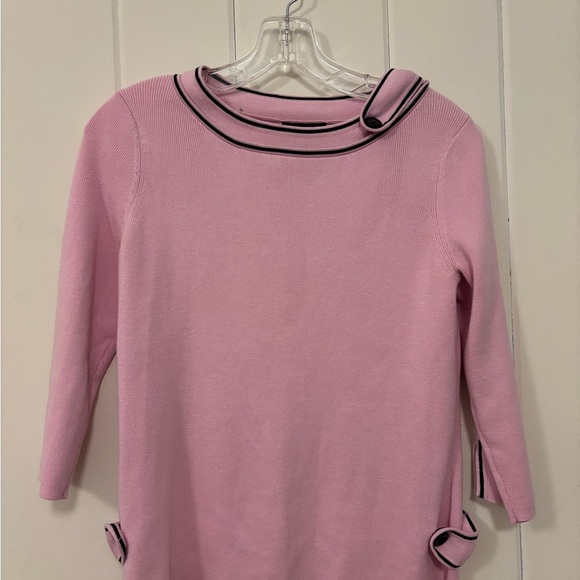 Vintage Y2K Sandra King Pink Knit Top w Black Button Details - Size Small - Picture 6 of 9